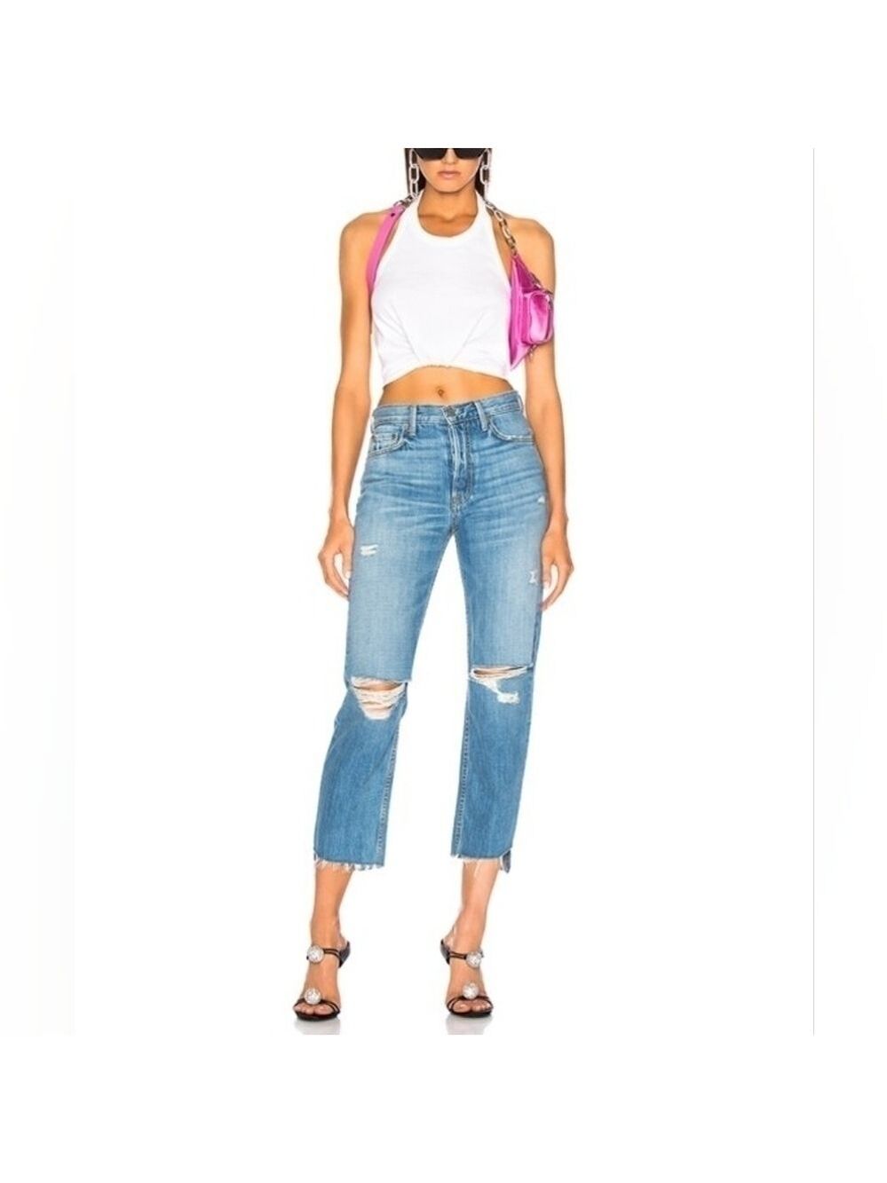 28 - GRLFRND | Helena High-Rise Straight Crop Jean in Last Song